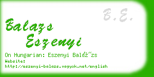 balazs eszenyi business card